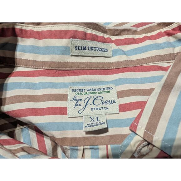 J. Crew Mens Slim Untucked Button Down Shirt XL Organic cotton poplin stretch - Picture 3 of 6